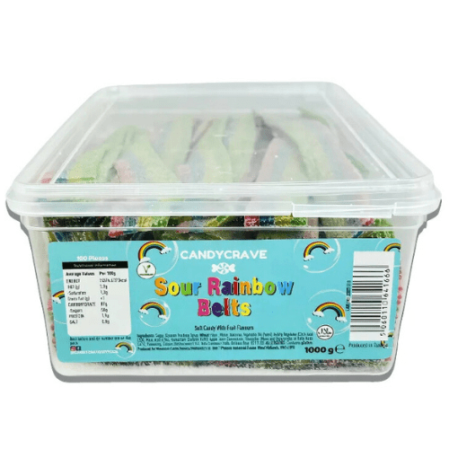 Candy Crave Fizzy Rainbow Belts Tub 100 Pieces