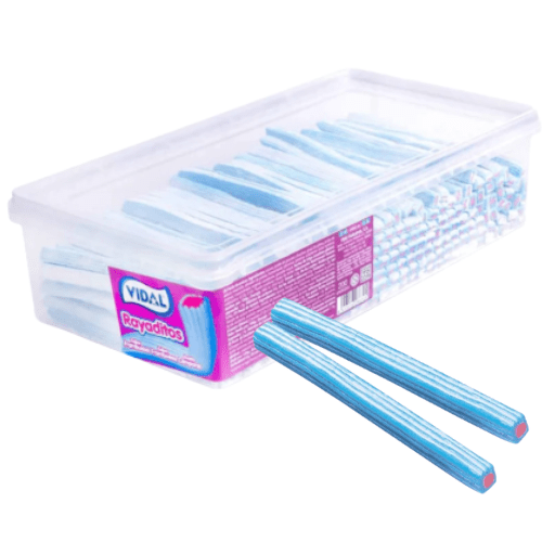 Vidal Rayaditos Blue Raspberry Pencils Tub 200 pcs - Jessica's Sweets
