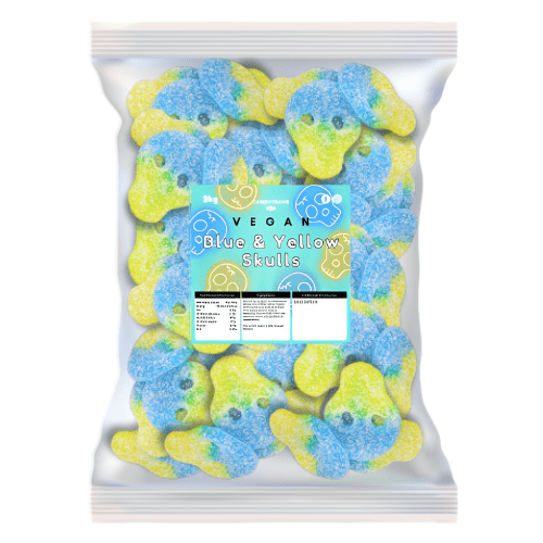 Candy Crave Fizzy Vegan Blue and Yellow Skulls 2kg