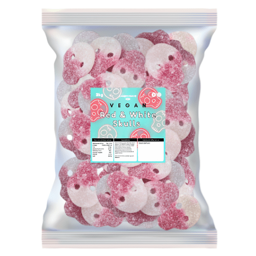Candy Crave Fizzy Vegan Red and White Skulls 2kg
