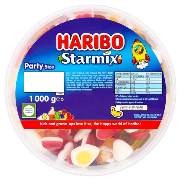 Haribo Starmix Tub 1kg - Jessica's Sweets