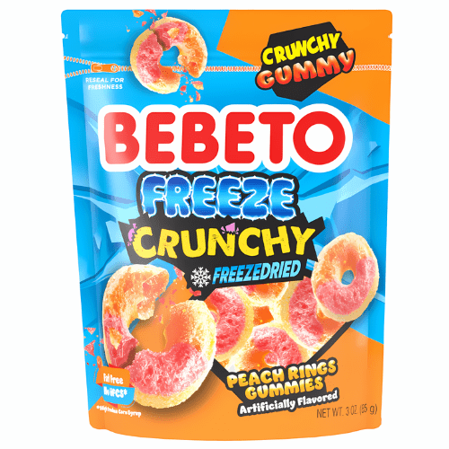 Bebeto Freeze Dried Peach Ring Gummy Sweets 35g - Jessica's Sweets