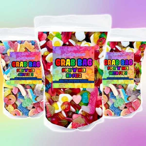 No Fizzy and Fizzy Trio of Grab Bags 3 x 1kg Bags - Jessica's Sweets