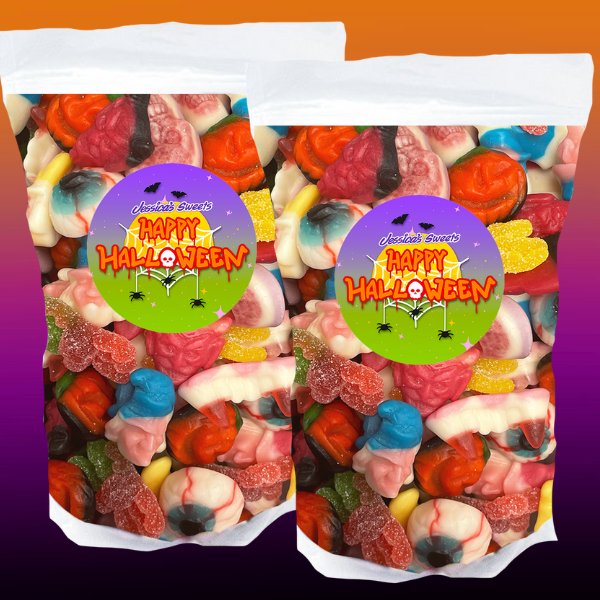 2 for £15 Happy Halloween Sweet 1kg Grab Bags - Jessica's Sweets