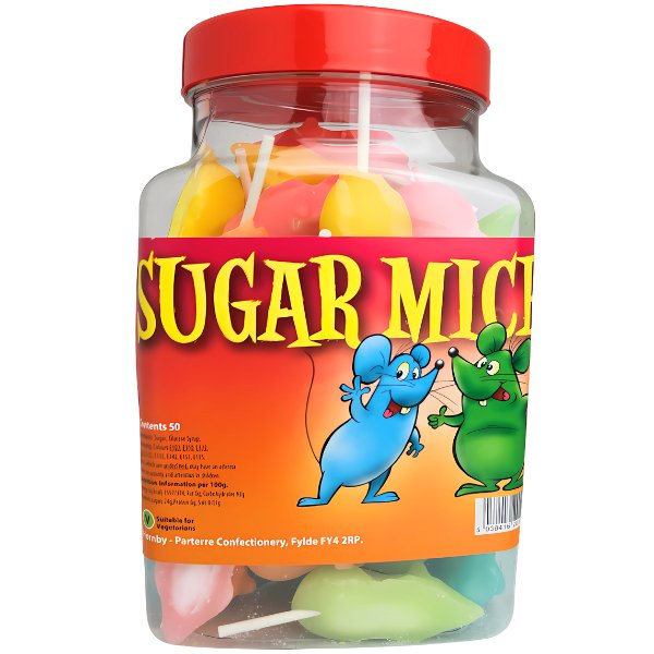 50 Assorted Sugar Mice Jar - Jessica's Sweets