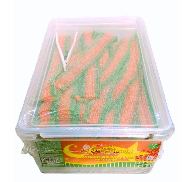 Yummy Gummy Watermelon Sour Belts 1200g - Jessica's Sweets