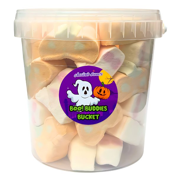 BOO! Buddies Ghost & Pumpkin Marshmallow Bucket 250g - Jessica's Sweets