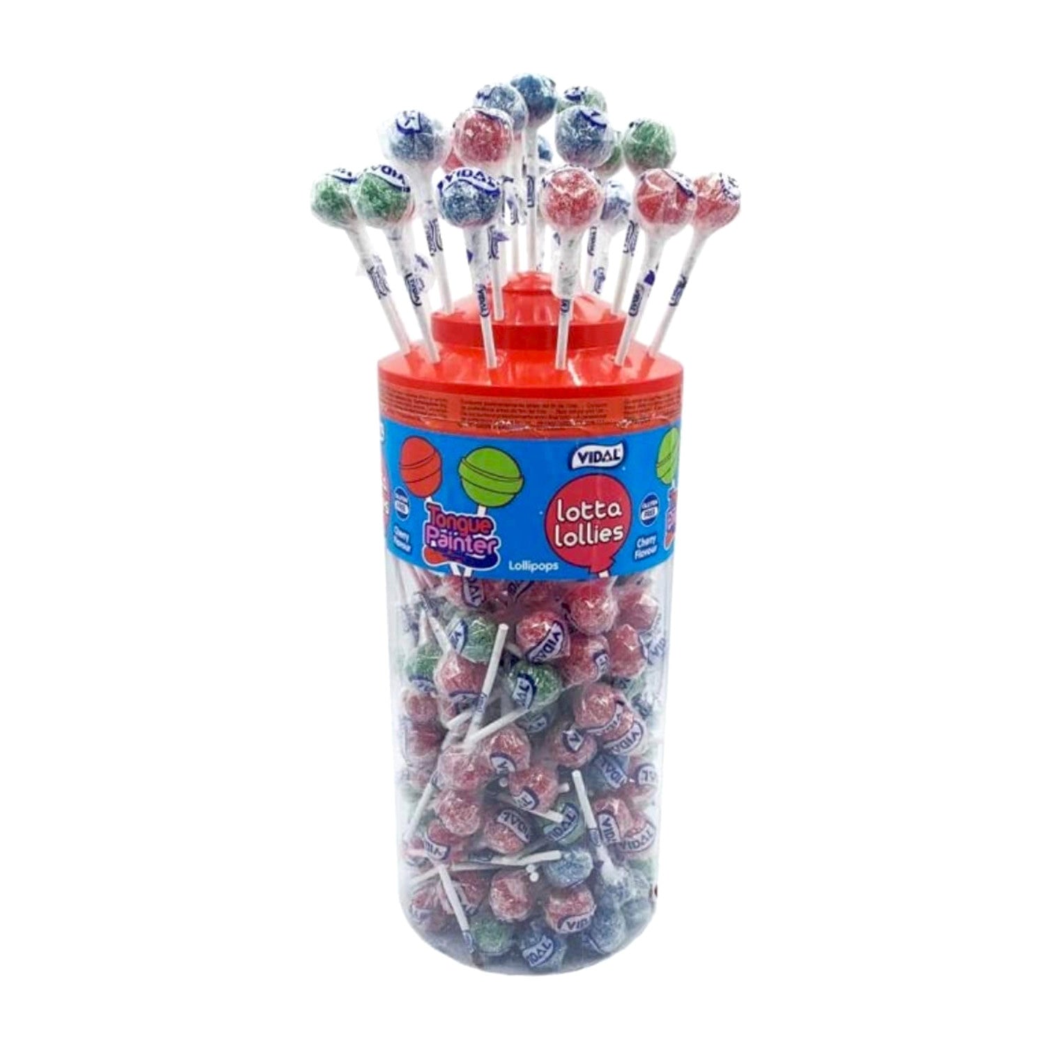 Vidal Assorted Tongue Painter Lollies Jar - 150 Count - Jessica's Sweets