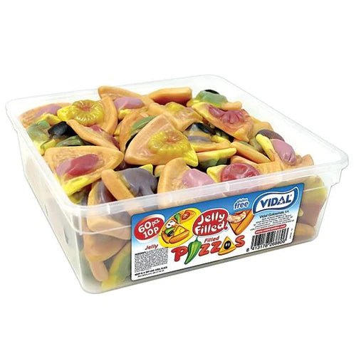 Vidal Jelly Filled Pizza Slices Tub 60pcs - Jessica's Sweets