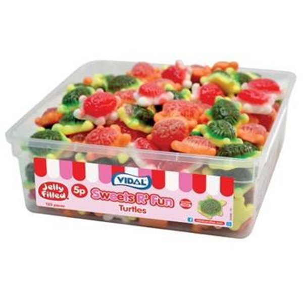 Vidal Jelly Filled Turtles Tub 120pcs - Jessica's Sweets