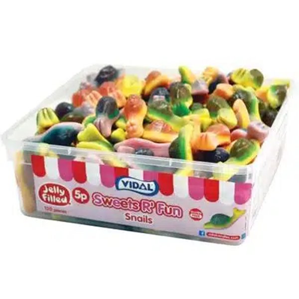 Vidal Snails Tub 120pcs - Jessica's Sweets