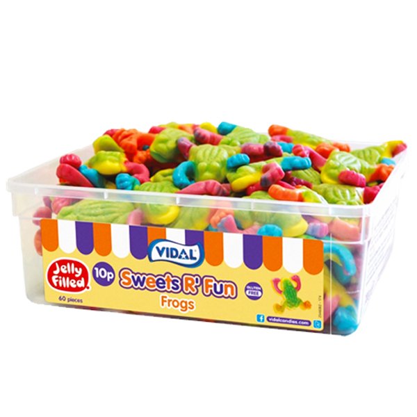 Vidal Tropic Jelly Filled Frogs Sweets Tub 75 Pieces - Jessica's Sweets