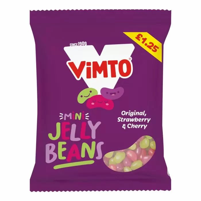 Vimto Jelly Beans 140g - Jessica's Sweets