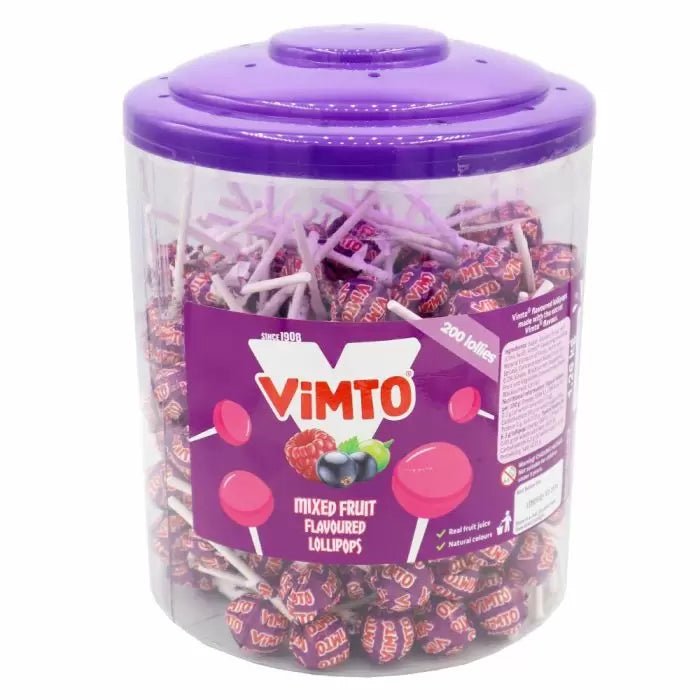Vimto Lollies Jar 200 Count - Jessica's Sweets