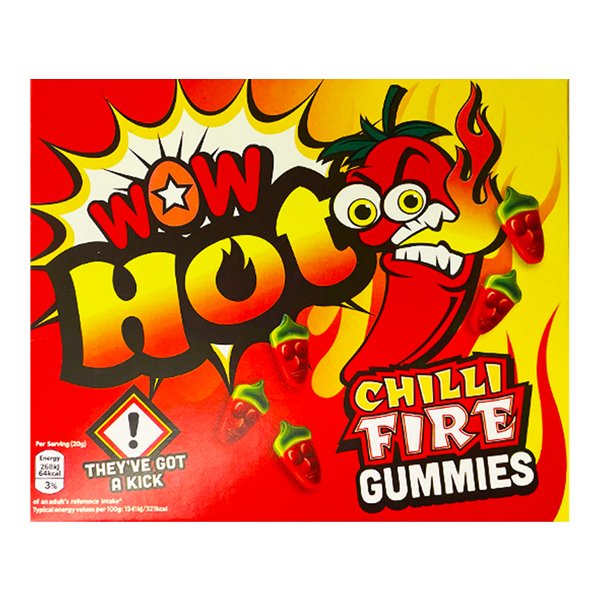 Wow Hot Chilli Fire Gummies Theatre Box 150g - Jessica's Sweets