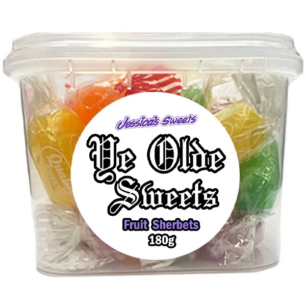 Jessica's Sweets Ye Olde Sweets Fruit Sherbets 180g - Jessica's Sweets