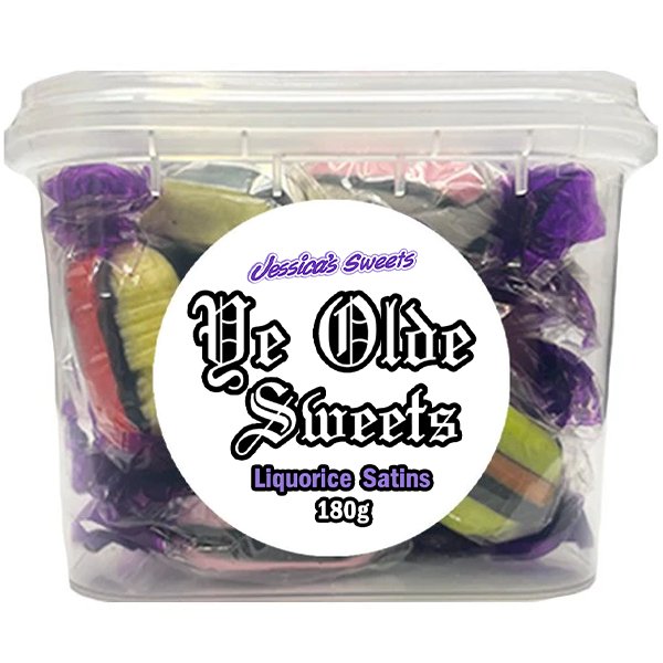 Jessica's Sweets Ye Olde Sweets Liquorice Satins 180g - Jessica's Sweets