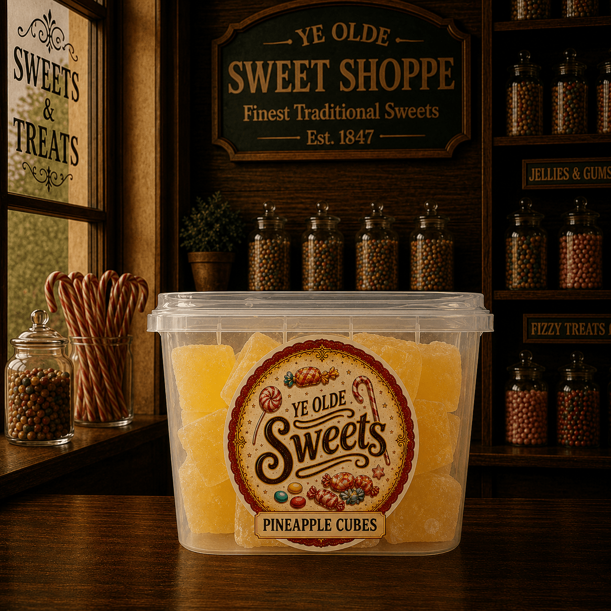 Jessica's Sweets Ye Olde Sweets Pineapple Cubes 180g