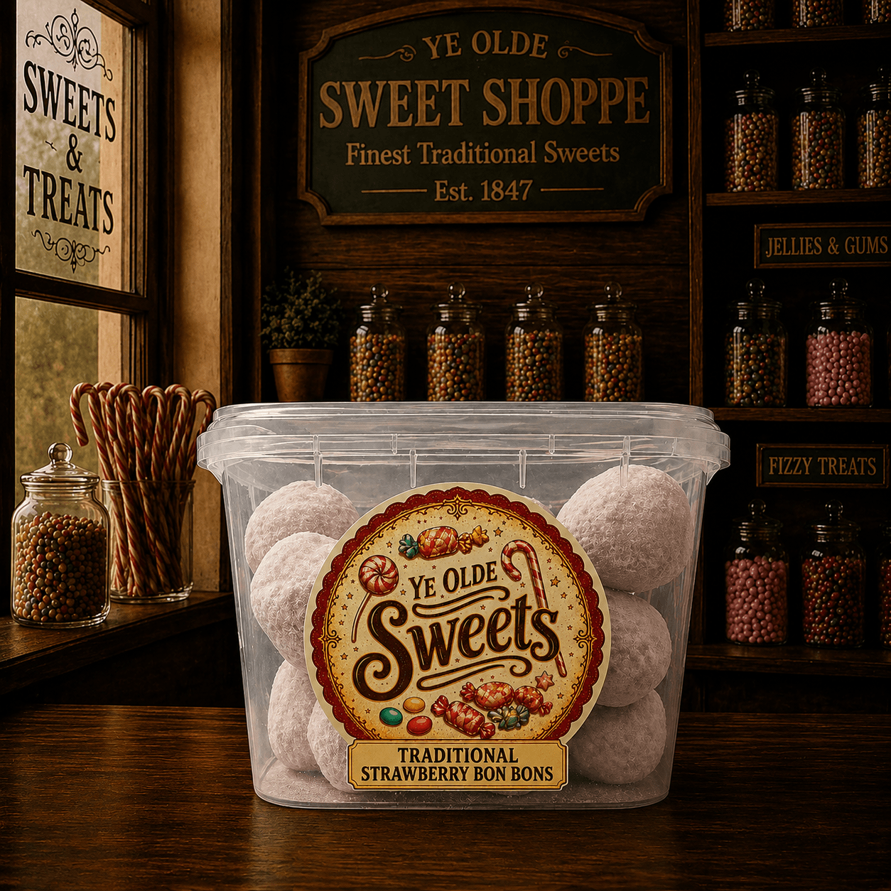 Jessica's Sweets Ye Olde Sweets Traditional Strawberry Bon Bons 180g