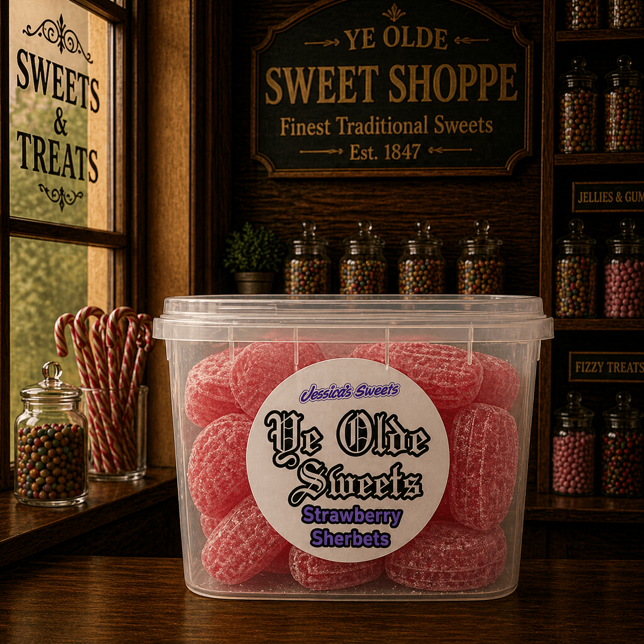 Jessica's Sweets Ye Olde Sweets Strawberry Sherbets