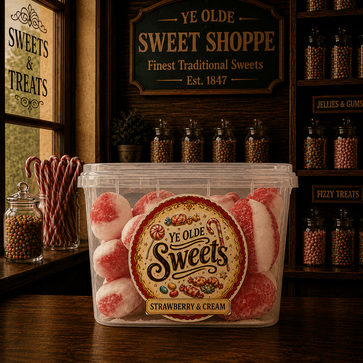 Jessica's Sweets Ye Olde Sweets Strawberry & Cream 170g