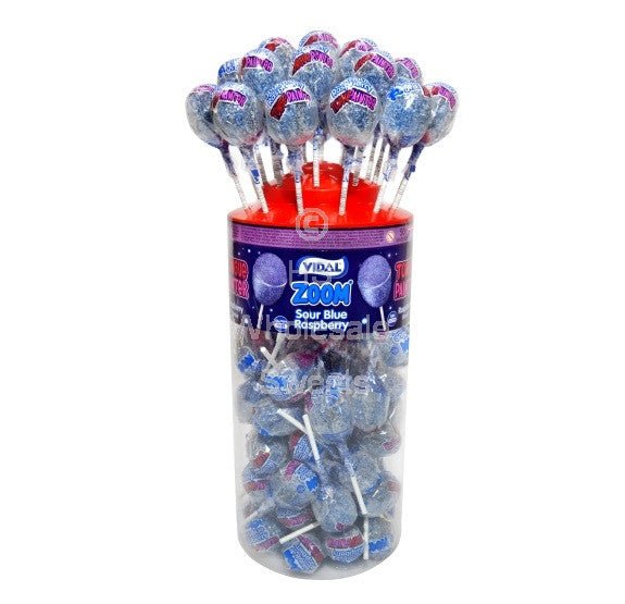 Zoom Mega Blue Tongue Painter Lollies 50 Count - Jessica's Sweets