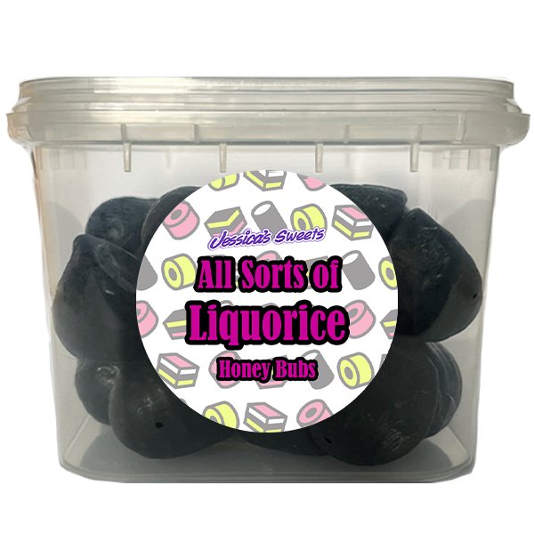 Jessica's Sweets All Sorts of Liquorice Honey Bubs 200g - Jessica's Sweets