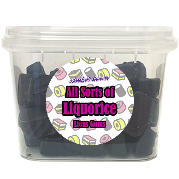 Jessica's Sweets All Sorts of Liquorice Lions Gums 180g - Jessica's Sweets