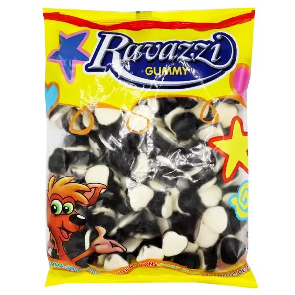 Ravazzi Black Gummy Hearts 1kg - Jessica's Sweets