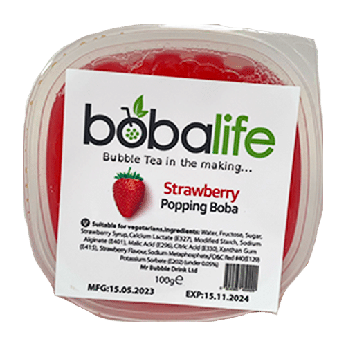 Boba Life - Strawberry Flavour Popping Boba 100g
