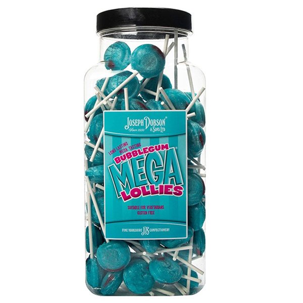 Dobson Bubblegum Mega Lollies Jar - 90 count - Jessica's Sweets