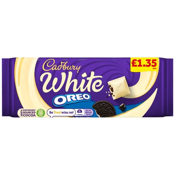 Cadbury White Oreo Chocolate Bar 120g - Jessica's Sweets