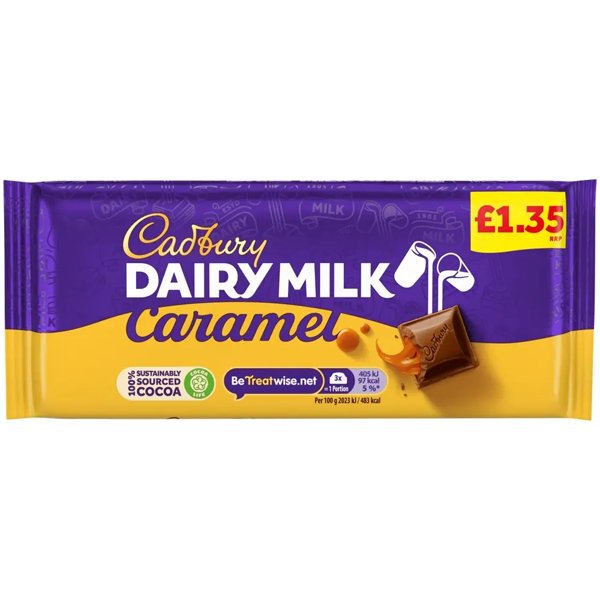 Cadbury Dairy Milk Caramel Bar 120g - Jessica's Sweets