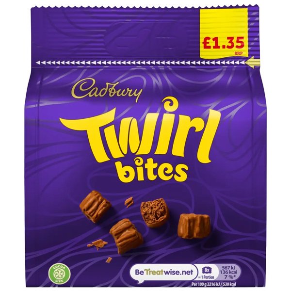 Cadbury Twirl Bites Chocolate Bag 95g - Jessica's Sweets