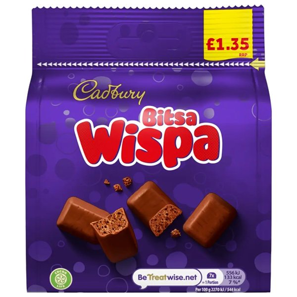 Cadbury Bitsa Wispa Bag 95g - Jessica's Sweets