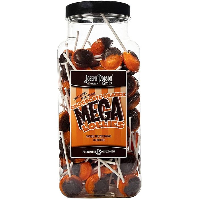 Dobsons Chocolate Orange Lollies Jar - 90 Count - Jessica's Sweets