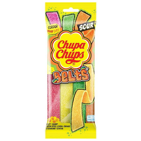Chupa Chups Sour Mixed Belts Pack 90g - Jessica's Sweets