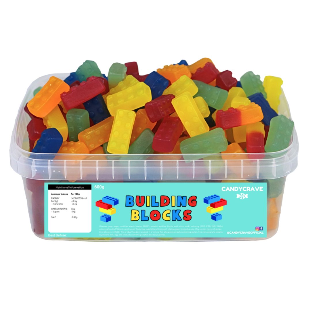 Candy Crave Building Blocks Tub 600g - Jessica's Sweets