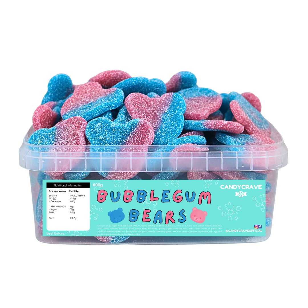 Candy Crave Bubblegum Bears Tub 600g - Jessica's Sweets