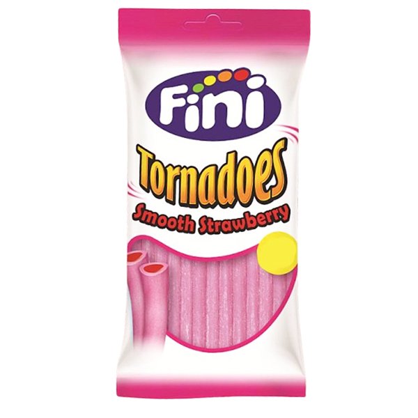 Fini Tornadoes Smooth Strawberry Pencils 140g - Jessica's Sweets