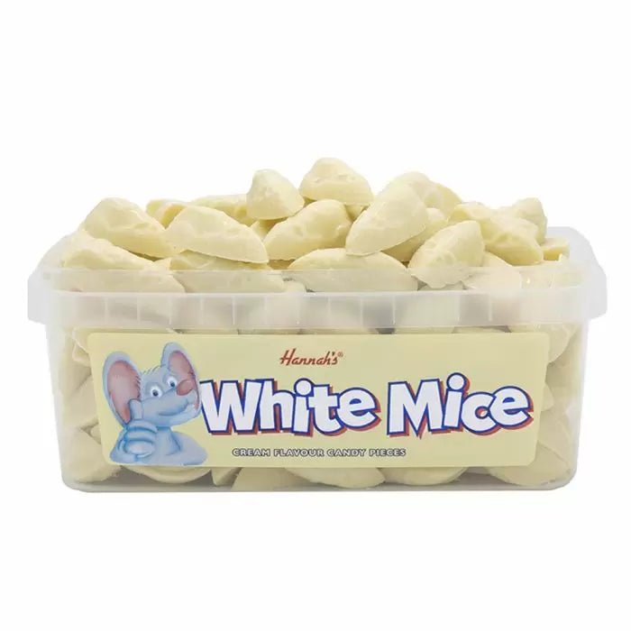 Hannah's White Mice Tub 600g - Jessica's Sweets