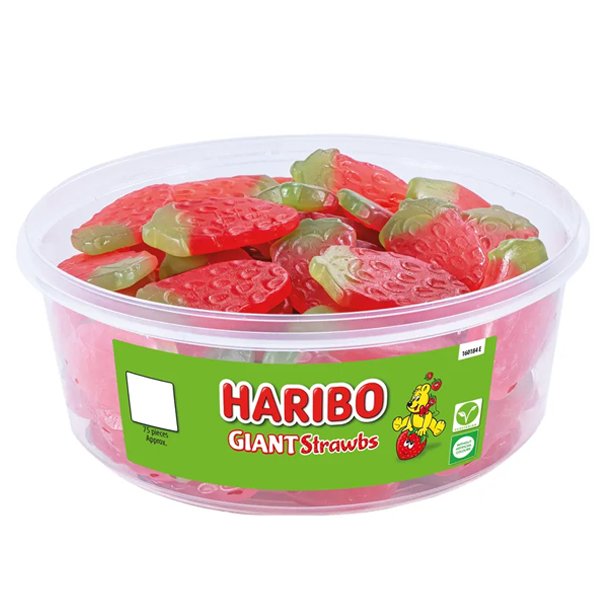 Haribo Giant Strawberries Tub 825g - Jessica's Sweets