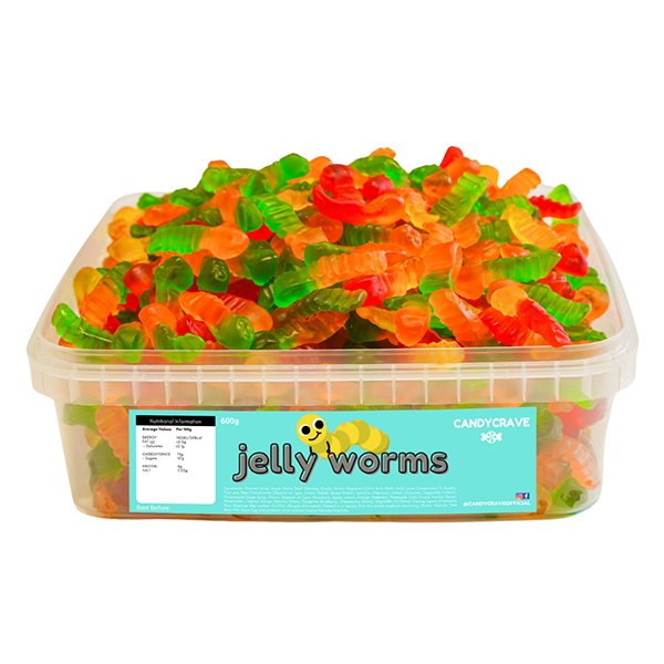 Candy Crave Jelly Worms Tub 600g - Jessica's Sweets