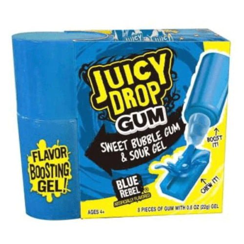 Topps Juicy Drop Sweet Bubble Gum Blue Rebel 2.5oz(70g) USA - Jessica's Sweets