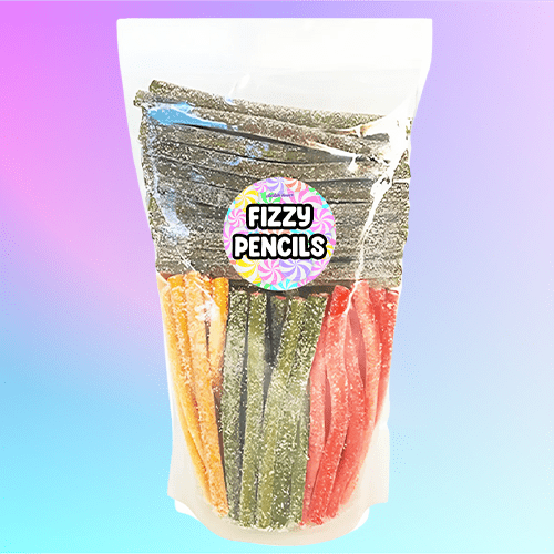 Fizzy Assorted Fondant Filled Pencil Sweets x 100 Pouch