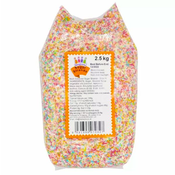 Kingsway Sugar Strands 2.5kg - Jessica's Sweets