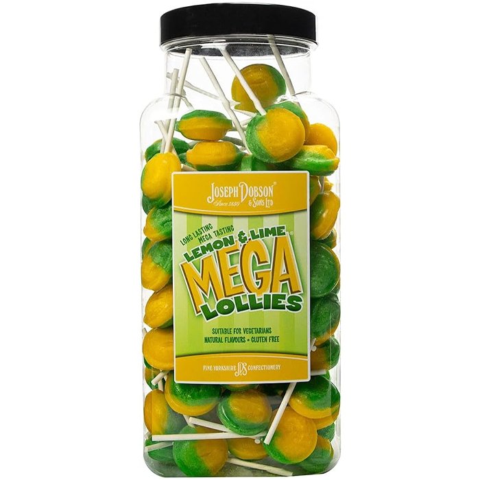 Dobsons Lemon & Lime Lollies Jar - 90 Count - Jessica's Sweets