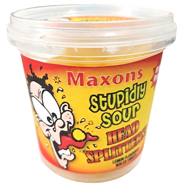 Maxons Stupidly Sour Lemon Flavoured Boiled Sweets 100g - Jessica's Sweets