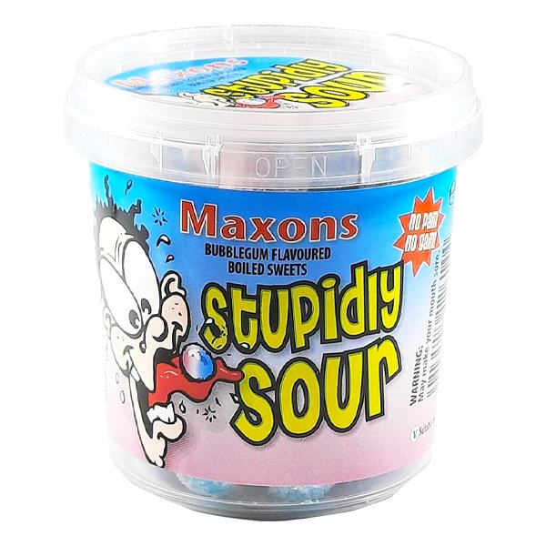 Maxons Stupidly Sour Bubblegum Flavoured Boiled Sweets 100g - Jessica's Sweets
