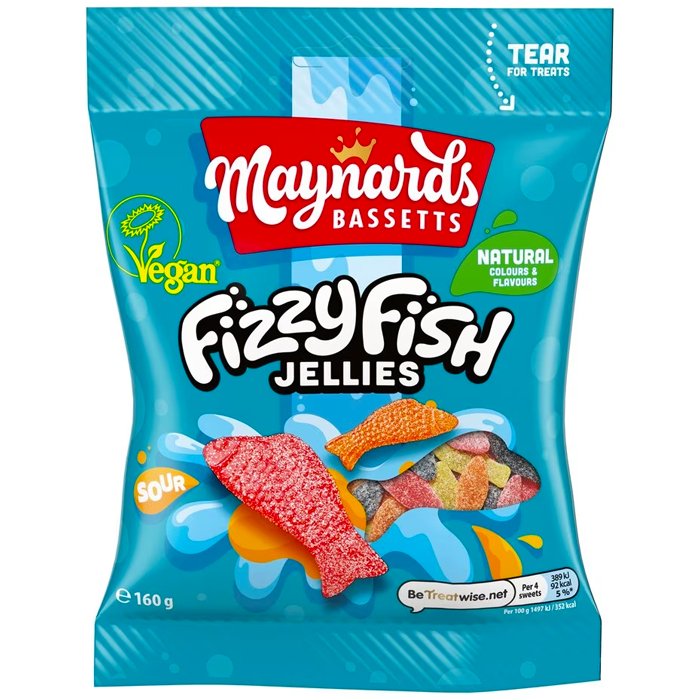 Maynards Fizzy Fish Jellies 160g - Jessica's Sweets